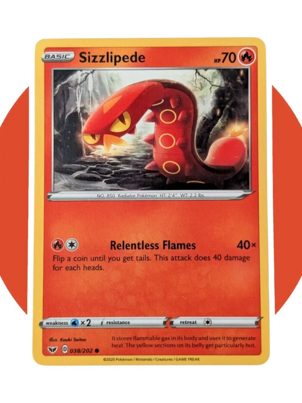 Sword & Shield Pokemon Card (CX11): Sizzlipede 038/202